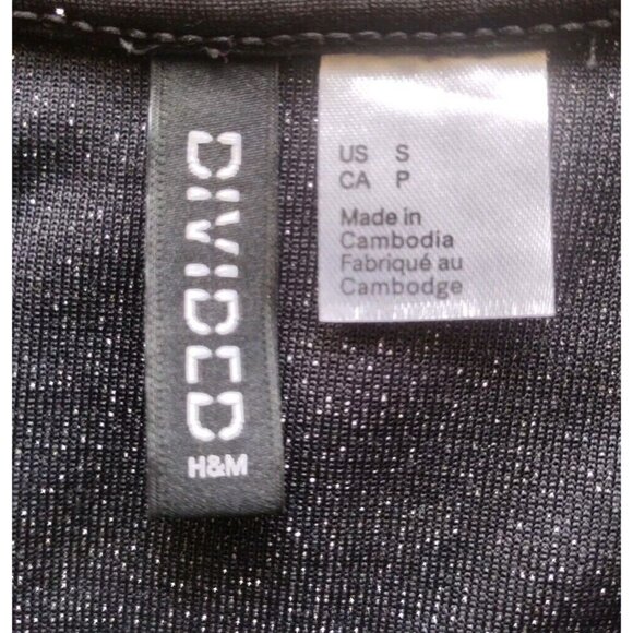 Divided Dress Small Long Sleeve Ruched Sides Sparkle Party - Picture 3 of 12